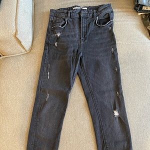 ZARA - trendy black jeans. High rise, straight leg